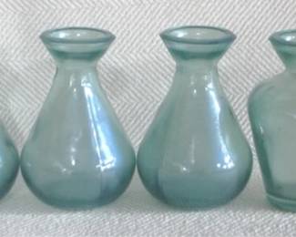 7998 - Lot of 6 Glass Vases - 4.25" Tall
