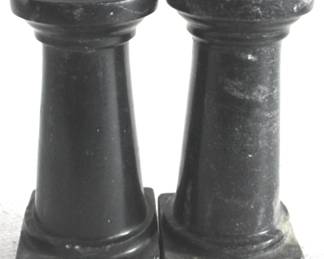 8350 - 2 Marble Candle Holders - 6" Tall

