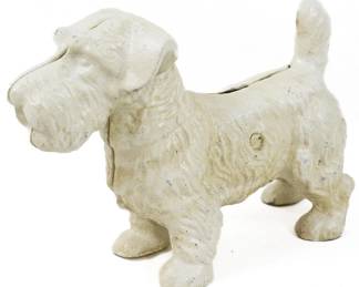 1467 - Cast Iron Dog Bank 6.5"
