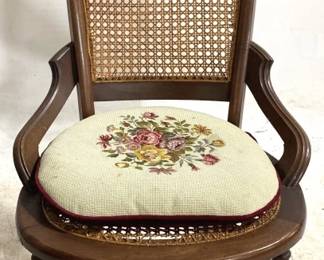 3141 - Vintage Caned Rocker - 34" x 21" x 30"
