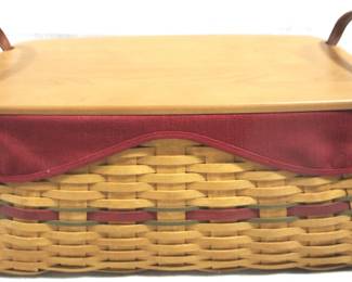 5172 - 2002 Longaberger Basket w Lid & Liners 19x12x9
