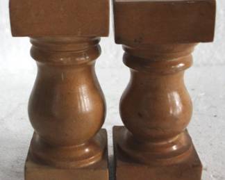 8349 - 2 Marble Candle Holders - 6" Tall