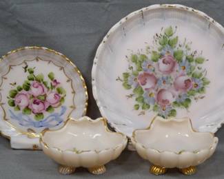 193 - 4 Charleton Decorated Cambridge Shells Crown Tuscan Color
