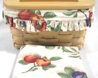 5186 - 1998 Longaberger Basket w/ Lid & Liners 9x7x7
