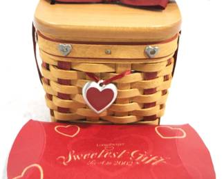 5170 - 2002 Longaberger Basket - Liner & Charm 5" x 4" x 3.5"
