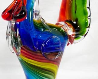 215 - Murano Glass Rooster 12"
