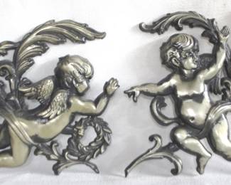 7981 - Metal Cherub Wall Hangings - 15 x 14
