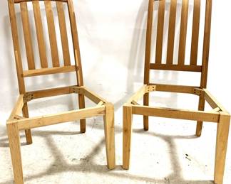 3129 - 2 Wood Chairs (Missing Seats) - 42" x 22" x 20"

