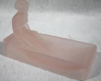5049 - Pink Glass Nude Dish - 6" x 3" x 4"
