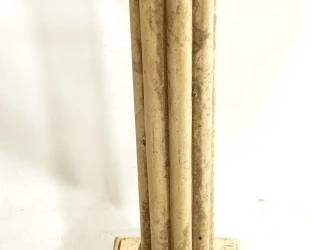 3070 - Marble & Brass Column Pedestal - 40" x 10" x 10"
