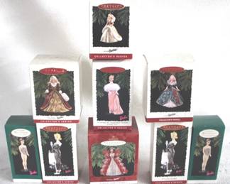 7709 - 9 Hallmark Barbie Christmas Ornaments
