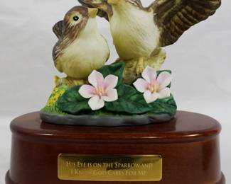 79 - Porcelain Bird Music Box 7"
