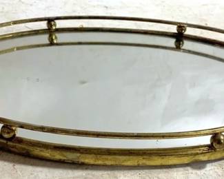 3392 - Oval Metal/Mirror Dresser Tray
