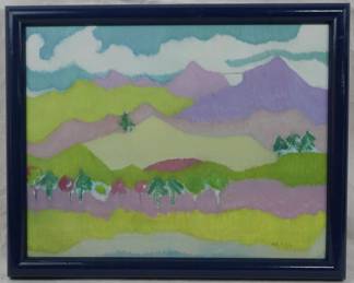 1402 - Artist Signed Framed Painting on Canvas 12.5x15.5
