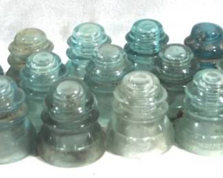5131 - Lot of 26 Glass Insulators - 5" Tall
