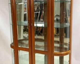 3075 - Curved Glass Curio Cabinet - 76" x 41" x 12"
