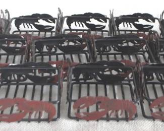 7997 - 12 Metal Baskets - Lobster Motif 4.5 x 5 x 4 ea.
