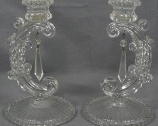 170 - Pr Cambridge Jenny Lind Candleholders 8"
