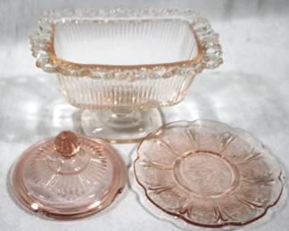 5108 - Lot of Pink Depression Glass Items
