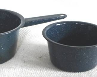 7753 - 2 Enamelware Pots
