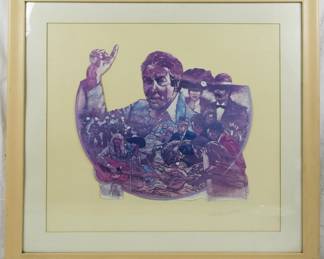 1558 - Framed Tobacco Auction Print - 28 x 31
