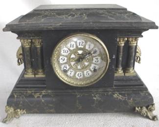 7928 - Wood Mantle Clock - 18 x 12 x 9 You are buying a used as-is electric/electronic item. We do not guarantee all components are present, and if it is not expressly stated, it is untested.

