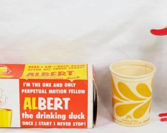 129 - Vintage Albert the Drinking Duck with Box
