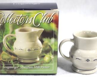 5177 - Longaberger Collectors Club Miniature Milk Pitcher
