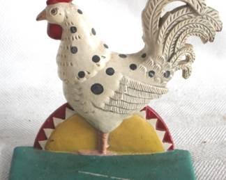 7862 - Cast Iron Rooster Door Stop - 8x9x3
