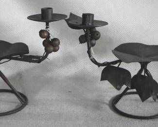 7715 - 2 Metal Candle Holders - 13" x 9.5"
