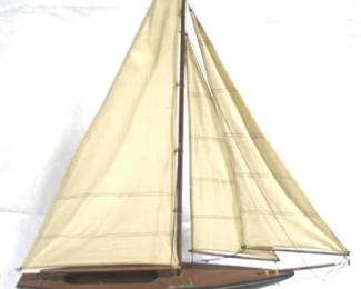 5089 - Wood Model Sailboat - 30" x 34"
