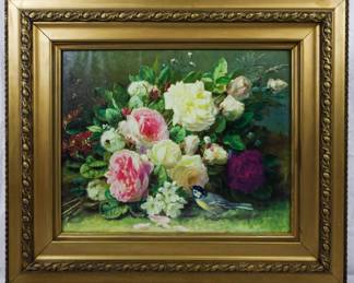 1565 - Framed Floral Painting 25x29
