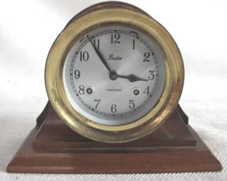 7726 - Boston Shipstrike Mantle Clock - 9.5" x 5" x 8" You are buying a used as-is electric/electronic item. We do not guarantee all components are present, and if it is not expressly stated, it is untested.
