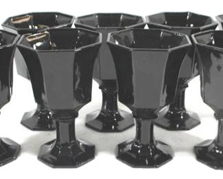 8502 - 8 Independence Octagonal Black Glasses - 4.5" Tall
