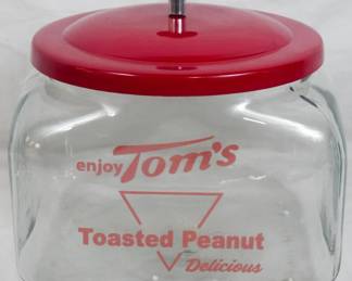 154 - Glass Tom's Jar, Metal Lid 8.5x9x9
