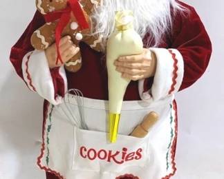 3349 - Santa Claus Statue w/gingerbread cookie - 36" tall Santa is plastic
