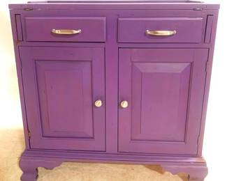3189 - Purple Painted Flip Top Chest - 30" x 30" x 16"
