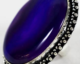 1674 - Multy Onyx Leerman Silver Ring sz 6