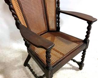 3092 - Vintage Barley Twist Caned Arm Chair, 39 x 26 x 24
