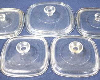8570 - Lot of 5 Pyrex Lids
