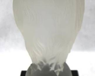 5092 - Lalique Owl on Stand - 9" Tall
