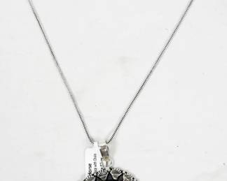 1656 - White Horse Leerman Silver Pendant Necklace
