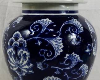 119 - Blue and White Ginger Jar with lid 19"
