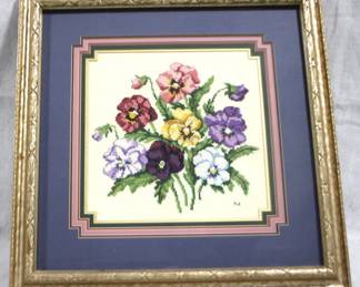 8390 - Framed Needlepoint - 18" x 18"
