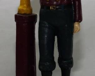 1598 - Cast Iron Fireman Bank 13"
