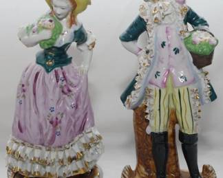 1612 - 2 Porcelain Figures 9.5"
