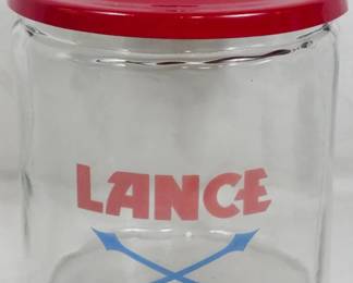 153 - Glass Lance Jar, Metal Lid 10x8
