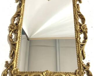 3016 - Vintage Carved Gold Framed Mirror - 29" x 19"
