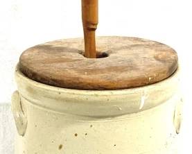 8631 - 3 Gallon Stoneware Churn - AS-IS (Cracked on Back) 14" x 10"
