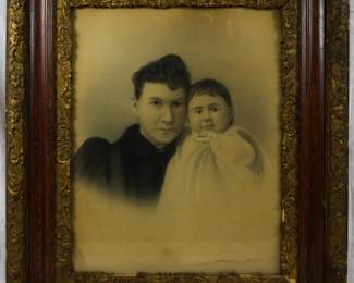 1528 - Vintage Framed Photograph 28.5x24.5 frame as is
